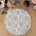 thumbnail image 3 of Farmhouse Flowers Round 15 Inch Placemats Set of 6, Vintage Country Botanical Florals HeatResistant Non Slip Place Mats for Dining Table, Wipeable Braided Kitchen Table Mats for Housewarming, 3 of 9