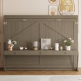 thumbnail image 4 of Harper & Bright Designs Queen Size Wall Murphy Bed with Storage, Foldable Cabinet Bed with Vanity Desk, Center Mirror & 2 Side Drawers for Guest Room Office, Gray, 4 of 18