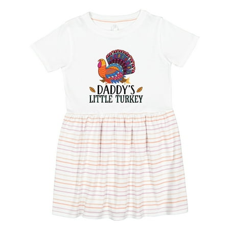 

Inktastic Thanksgiving Daddy Little Turkey Girls Toddler Dress