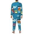 thumbnail image 5 of Bingfone Men'S Pajama Set 2 Piece Loungewear Pjs, Long Sleeve With Pajama Pants-Transportations With Animals, 5 of 9