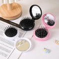 thumbnail image 4 of Cartoon Folding Small Comb Female Student Portable Mini Air Cushion Comb Air Bag Massage Comb Cute Integrated Makeup Mirror 1 piece, 4 of 4