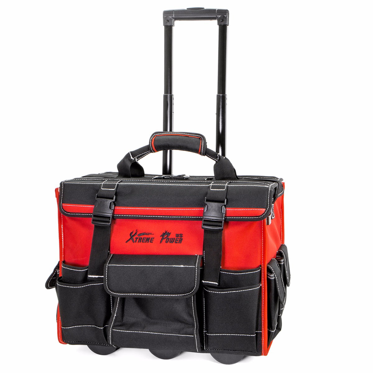 storage case New Heavy duty mobile rolling tool bag on wheels with pockets 