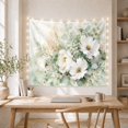 thumbnail image 3 of White Magnolia Watercolor Tapestry Wall Hanging, 3 of 5