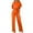 38# Orange, variant on Womens Summer Casual Short Sleeve Pants Suit Beach Vacation Romper Belted Dressy Wedding Guest Jumpsuit Jumper Orange XL