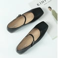 thumbnail image 2 of KAQ Womens Ballet Mary Jane Flats Shoes Adjustable Strap Comfortable Square Closed Toe Versatile Chic Footwear with Latex Insole, 2 of 5