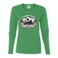 thumbnail image 2 of Wild Bobby It's About To Get Miami Soccer Skyline Sports Women Graphic Long Sleeve Tee, Kelly, Large, 2 of 5