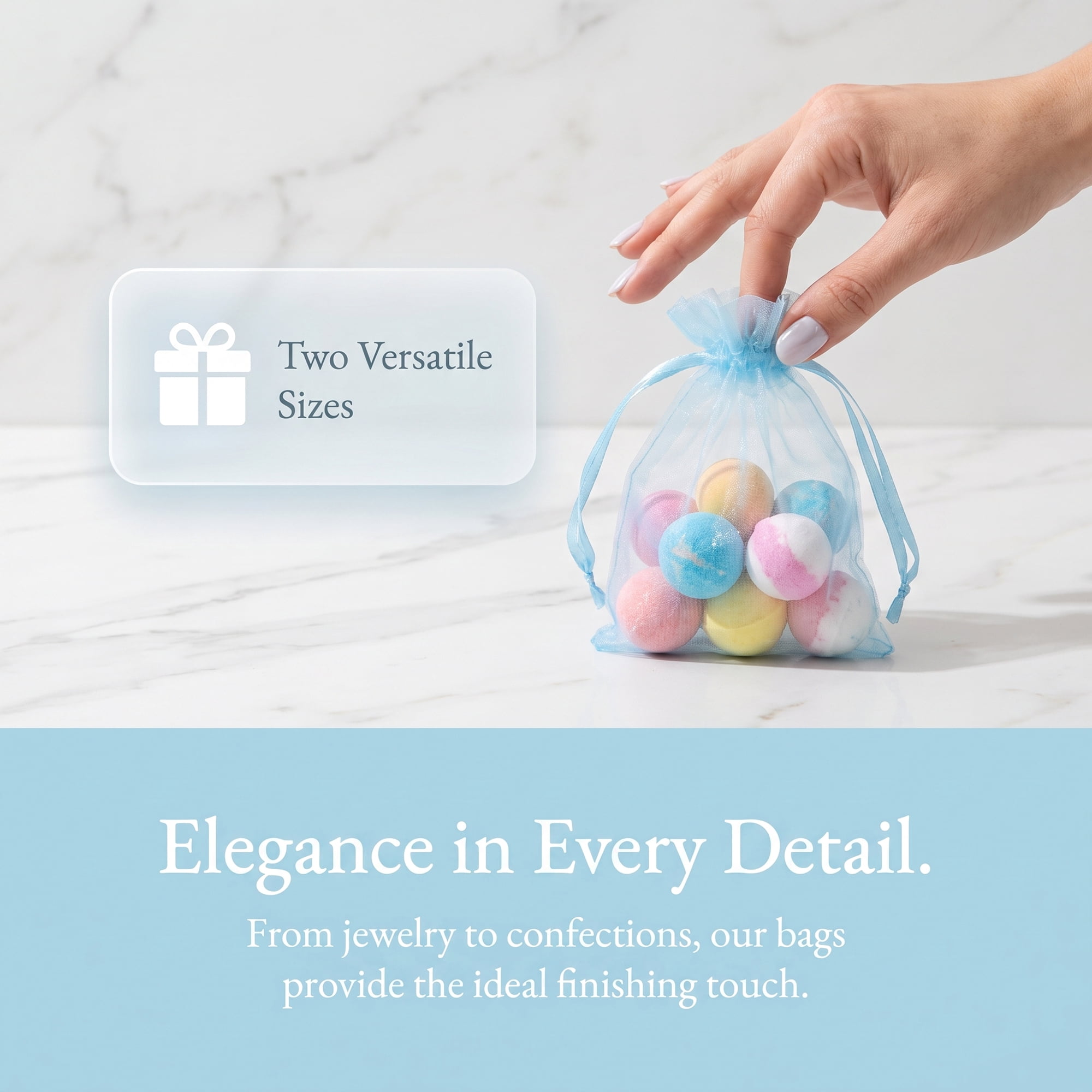 Unique Bargains Multi-Purpose Gift Bags with Handles for Events Sky Blue 3.5" x 4.7"