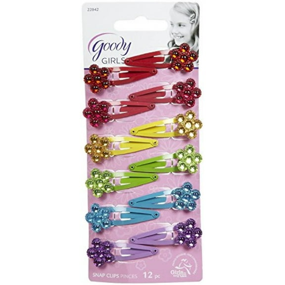 Goody Jeweled Flower Contour Clip, - 2 Packs Of 12 Count = 24 Count