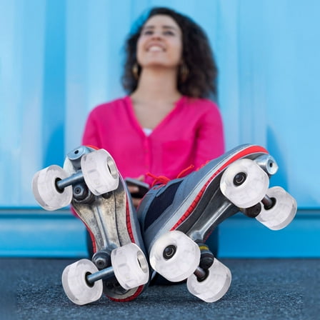 HEMOTON Set of 2 Glowing Roller Skate Wheels for Kids Skates, and Bright