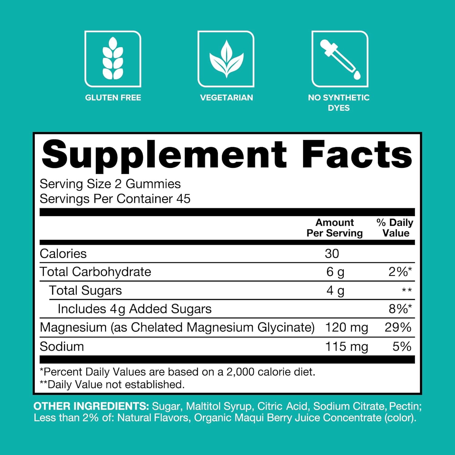 Qunol 120mg Magnesium Glycinate Gummies, High Absorption, Mixed Berry, 90 Count
