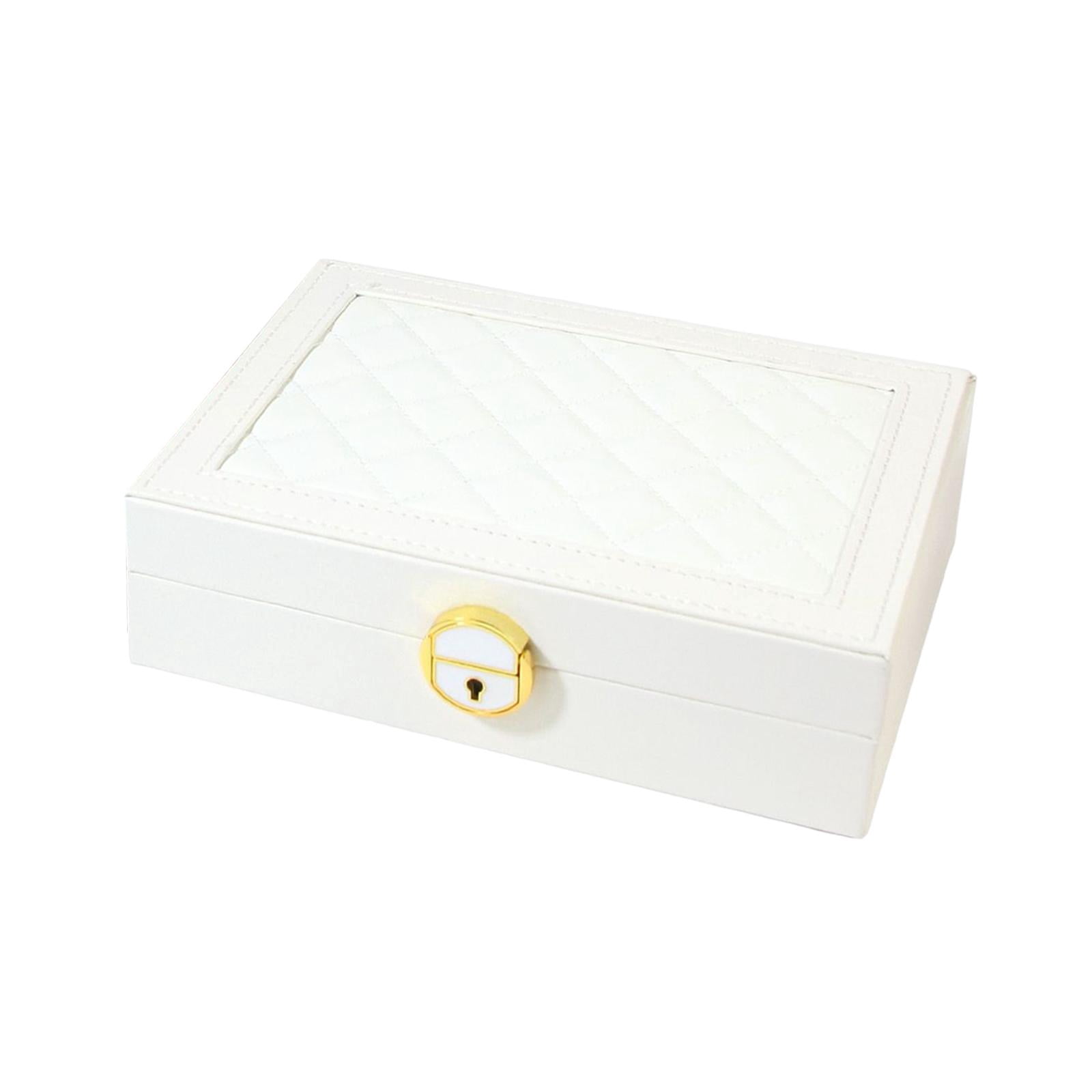 FVDPWYE Travel Jewelry Box Organizer Jewellery Storage Holder for Earrings Bracelets White