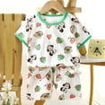 thumbnail image 2 of Agkizg Matching Sets for Kids Clothing Toddler Girls Outfit Sets Short Sleeve Crew Neck Graphic Print Top and Elastic Waist Shorts 2 Piece Unisex Kids Lightweight Loungewear Sets, 2 of 3