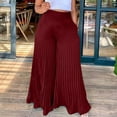 thumbnail image 3 of REALiKUN Womens High Waisted Chiffon Loose Pleated Wide Leg Palazzo Pants Maxi Skirt, 3 of 5