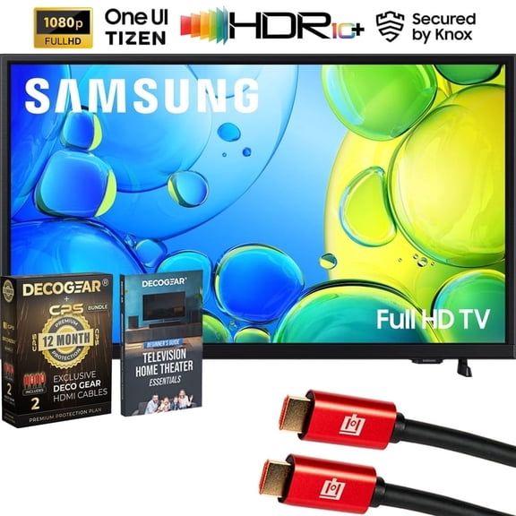 Samsung UN40F6000FFXZA 40 inch 1080P FHD F6000F 4K Smart TV (2025) Bundle with Theater Essentials, 1 Year CPS Enhanced Protection Pack and Deco Gear 6FT 4K HDMI 2.0 Cable