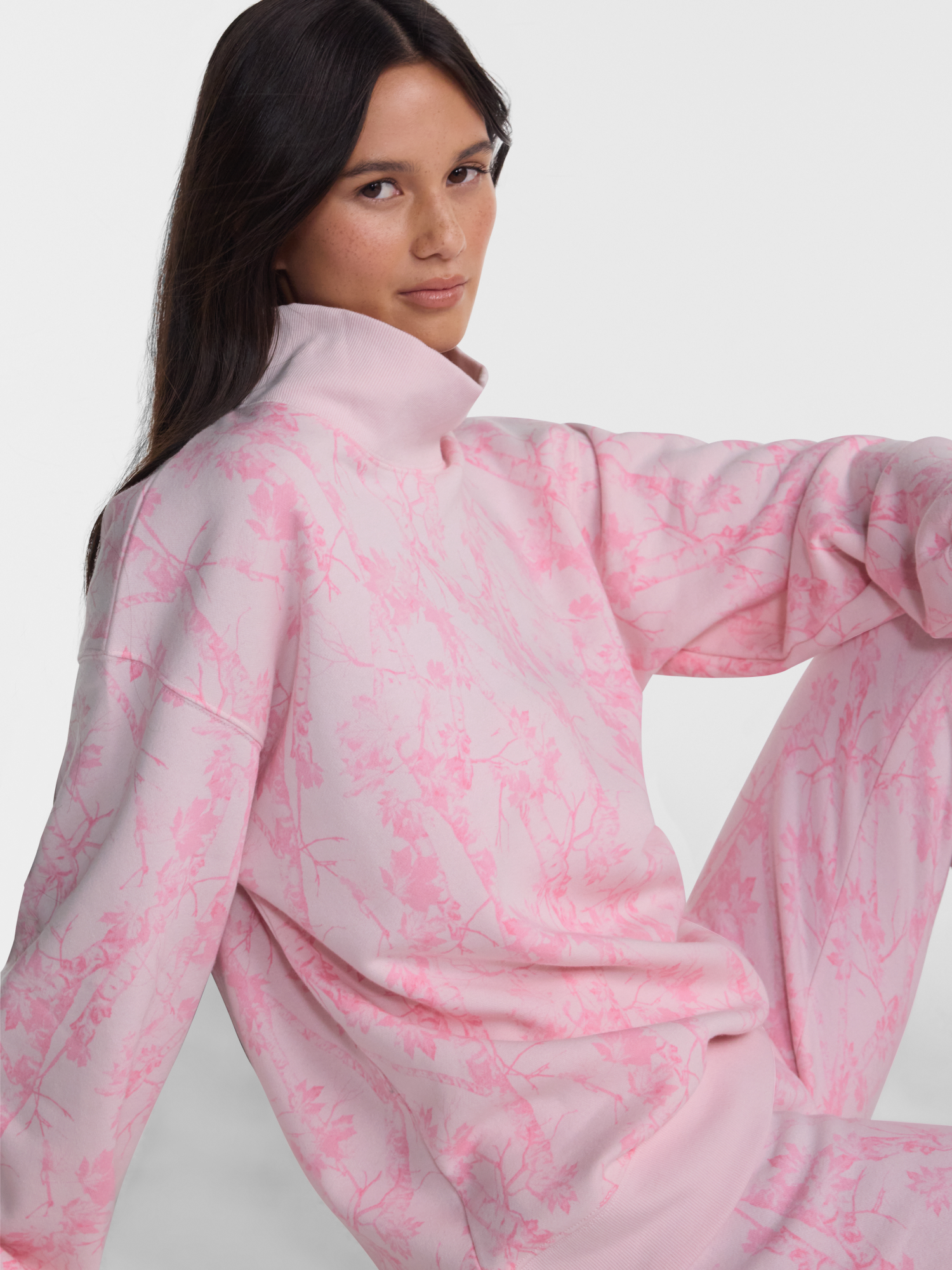 No Boundaries Women's Oversized Mock Neck Sweatshirt photo 4