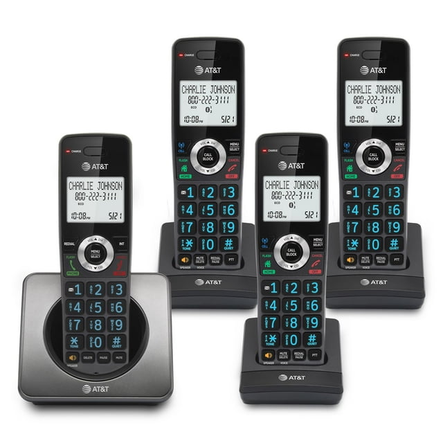 Teléfono residencial inalámbrico AT&T GL2101-4 DECT 6.0 con 4 teléfonos