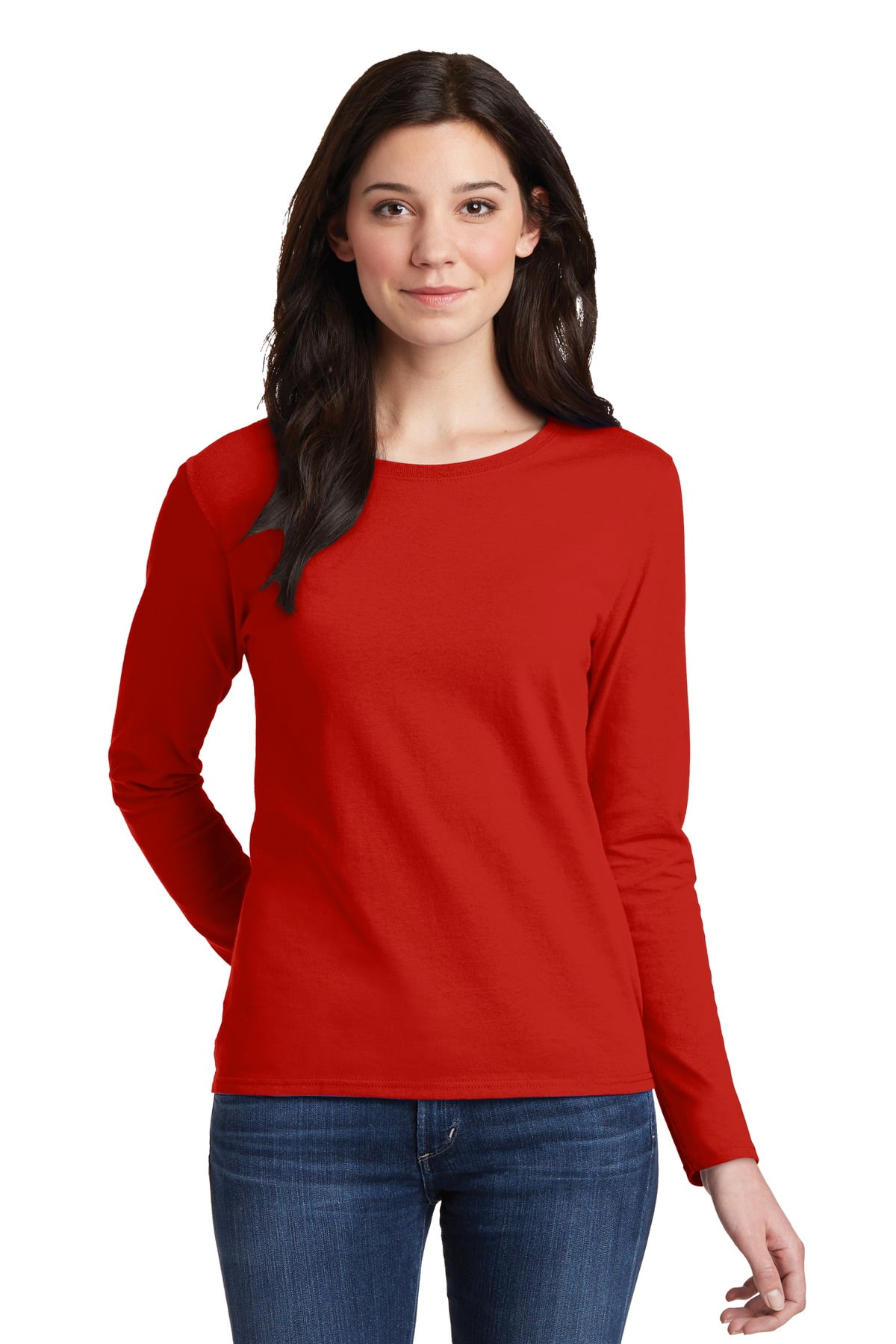 red long sleeve shirt womens