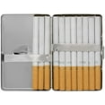 thumbnail image 3 of Set of 2 Metal-Plated 100s Compact Cigarette Case & Stash Box (Silver Oval), 3 of 3