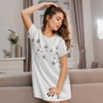 thumbnail image 3 of Haiem Dandelion Blowing In The Wind Print Women’s Short-sleeved Nightdress – Comfortable and Loose-Fit Sleepwear, Soft Cotton Sleep Shirt for Relaxing, Casual Nightdress, 3 of 6