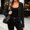 Black button front cardigan women a1, variant on Women's Button Front Long Sleeve Cardigan Loose Fit Solid Color Casual Top Fashion Fall Spring Outfit, Navy XL