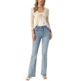 thumbnail image 2 of INSPIRE CHIC Tie Front Shrug Sweater for Women Crop Cardigan Knit 3/4 Sleeve Open Front Casual Elegant Cardigans XL. Beige, 2 of 6