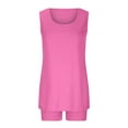 thumbnail image 3 of Puntoco Mujeres Casual Plus Tamaño 2 Piezas Trajes Sin Mangas Tops Sueltos Flaco U-Cuello Biker Shorts Conjuntos Chándales Puntoco Puntoco-3133, 3 of 4