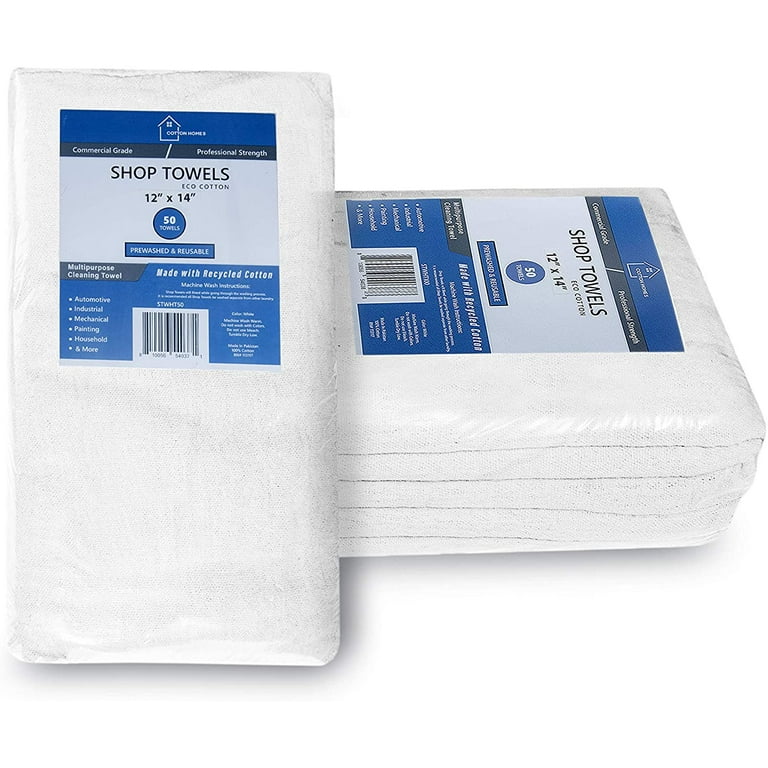 Cotton Homes 1000Pc Shop Towels Rags Bulk– 12 x12 Inch- Regenerated Cotton  Multipurpose Cleaning towels, Industrial Wiping Cloth, Paint Cloth, Bar  Towels- Prewashed and Reusable. (Blue, 1000). 