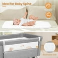thumbnail image 4 of JOYMOR Baby Bassinet with Changing Table, Bedside Bassinet for Baby with Comfy Mattress and Wheels, 6 Height Adjustable Easy Folding Portable Bedside Crib for Newborn (Gray), 4 of 7