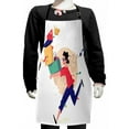 thumbnail image 1 of Doodle Kids Apron, Busy Woman System Administrator and Boxes Trying to Catch up with Work Illustration, Boys Girls Apron Bib with Adjustable Ties for Cooking Baking Painting, Multicolor, by Ambesonne, 1 of 2