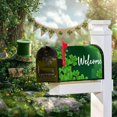thumbnail image 3 of St Patrick''s Day Mailbox Covers Magnetic Standard Size 21" X 18" Waterproof Green Shamrock Clover Welcome Mailbox Wraps Post Letter Box Cover for Garden Yard Home Decor (St Patricks 5, 21" x 18"), 3 of 6