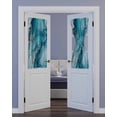 thumbnail image 2 of Turquoise Modern Blackout Curtains French Door Curtains for Door Window, Teal Grey Marble Textured Privacy Drapery for Patio/Sidelight Doors, 1 Panel with Tieback, 54 x 40 Inches, 2 of 6