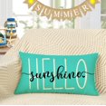 thumbnail image 4 of Hello Sunshine Pillow Cover Farmhouse Blue Lumbar Pillow Cover Spring Summer Decorations Cushion Case for Sofa Couch Polyester Linen 12x20 Inches, 4 of 6