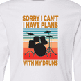 thumbnail image 4 of Inktastic Drummer Funny Retro Plans with My Drums Long Sleeve Youth T-Shirt, 4 of 5