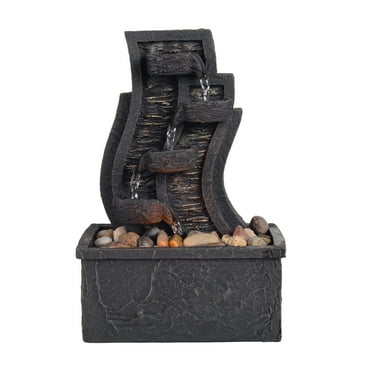 Teamson Home 9.49" 4-Tier Tabletop Fountain with LED Lights