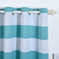 thumbnail image 6 of BalsaCircle 52 x 108 in Turquoise Cabana Stripe Curtains Drapes Panels with Grommet Window Treatments - Home Decorations, 6 of 8