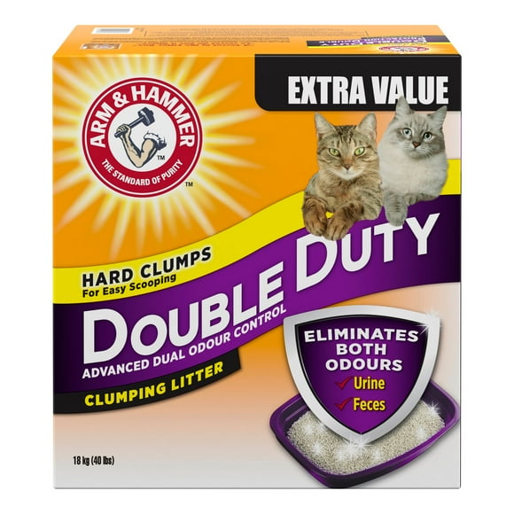 Arm & Hammer Double Duty Advanced Odour Control Clumping CAT Litter, 18 kg