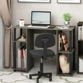 thumbnail image 2 of Pemberly Row Engineered Wood Compact Computer/Study Desk in Oak Gray/Black, 2 of 6