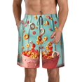 thumbnail image 1 of Balery Floating Colorful Cereal Traje de Baño Estilo Hawaiano para Hombre, Shorts de Secado Rápido con Bolsillos-3X-Large, 1 of 6