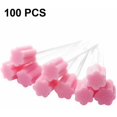 thumbnail image 1 of 100pcs Oral Care Sponge Swabs for Oral Hygiene, Cleaning, Hygiene and Comfort (Pink), 1 of 5