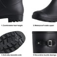 thumbnail image 4 of Litfun Mid Calf Rain Boots for Women Waterproof Garden Shoes, Black, Size 9, 4 of 6