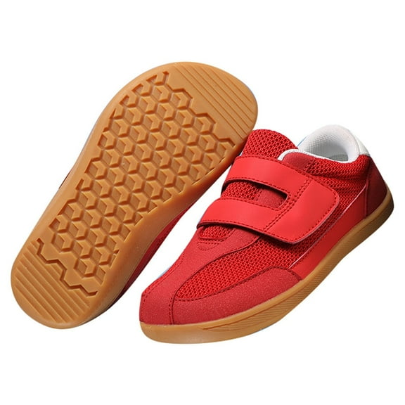 Krdevn Kids Shoes - Boys Sneakers for Kids Lightweight Breathable Non Casual Sports Shoes with Hook and Loop Closure Soft Sole Durable Training Footwear for Daily Wear,Color:Red,Size:8-9Years