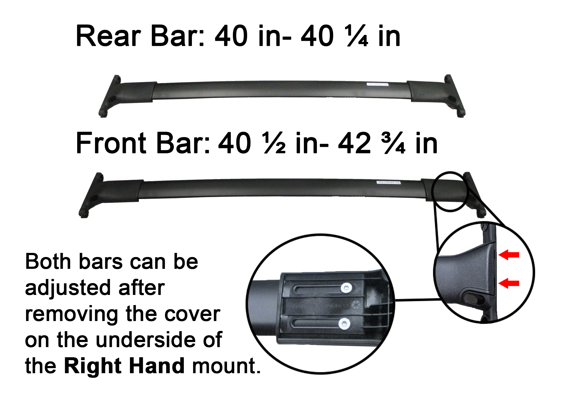 BrightLines Roof Rack Cross Bars Replacement for 2013-2019 Ford Escape for Kayak Luggage Ski Bike Carrier, a Set of 2pcs, Black Aluminum
