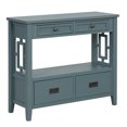 thumbnail image 2 of 36" Blue Pine Farmhouse Console Table with 4 Drawers & Shelf, Entryway Storage Furniture for Living Room, Bedroom, Kitchen, 2 of 9