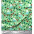 thumbnail image 1 of Soimoi Moss Georgette Fabric Yacht,Dolphin & Jellyfish Ocean Print Sewing Fabric Yard 42 Inch Wide, 1 of 1