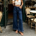 thumbnail image 7 of JSROAC Wide Leg Jeans for Women Ruffle Hem Vintage Bell Bottom High Waisted Denim Pants with Large Pockets 2026 Fall Fashion Clothing, 7 of 7