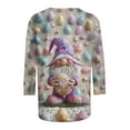 thumbnail image 5 of Cavosen Easter Day Womens Tops 3/4 Length Sleeve Crew Neck Eggs Gnome Print Trendy Pullover Blouse Festival T Shirts Loose Dressy Holiday Shirts Religious Going out Summer Tees XL, 5 of 5