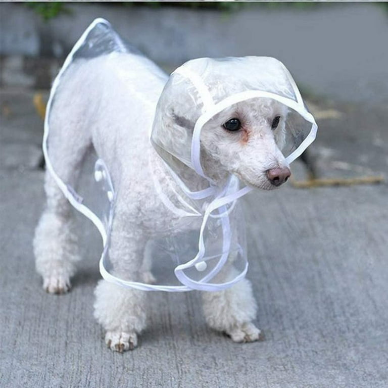 Pet Dog Raincoat Pet Waterproof Clothes with Hood for Dog, Lightweight  Transparent Jacket Rainwear Pet Rainwear for Small Medium Dog,Small
