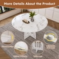 thumbnail image 4 of Miniyam 47" Round Dining Table for 4-6 People, Modern Pedestal Base White Marble Look MDF Dining Room Table for Kitchen, Apartment, 4 of 7