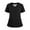 Black #054, variant on Women's Curved V-Neck Scrub Top – 4-Way Stretch Soft Material with Practical Pocket Design & Durable Build Wine 5XL
