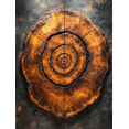 thumbnail image 1 of Qisvanset 12x16 Inch Tree Ring Spiral Dot Abstract Canvas Wall Art, Minimalist Boho Modern Home Wall Decor, 1 of 8